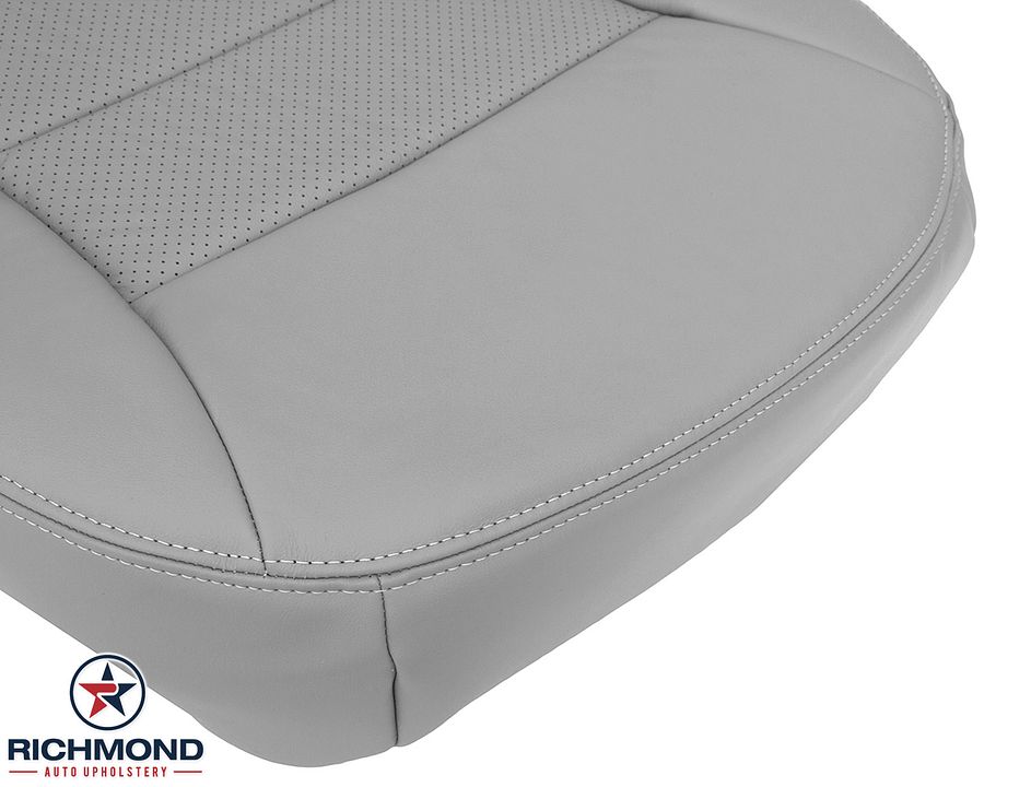 2005-2013-Chevy-Corvette-C6-Driver-Side-Bottom-Replacement-Leather-Seat-Cover-Gray-Perf-10
