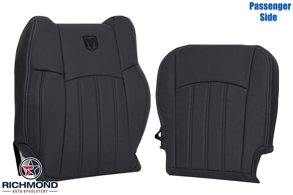 2009-2012-
Dodge-Ram-Laramie-Driver-Side-Passenger-LeanBack-Replacement-Leather-Seat-Cover-Dark-Gray--Dark-Slate-2
