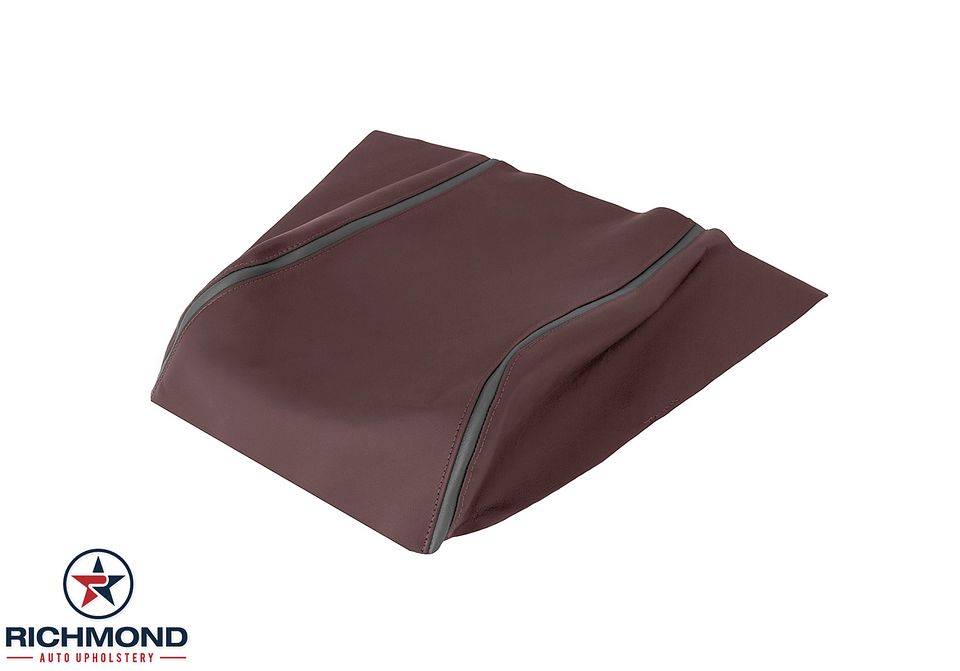 2018-2020-F150-
2018-2022-Ford-F250-F350-F450-Platinum-Ed-Center-Console-Lid-Cover-Genuine-Leather-Cover-Marsala-Brown-2