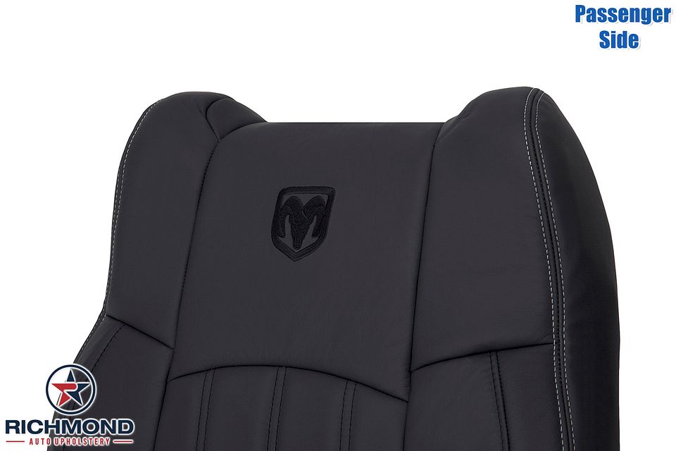 2009-2012-

Dodge-Ram-Laramie-Passenger-Side-LeanBack-Replacement-Leather-Seat-Cover-Dark-Gray--Dark-Slate-7