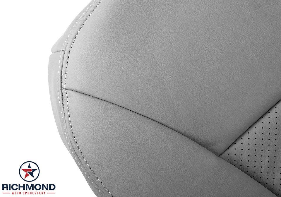 2005-2013-Chevy-Corvette-C6-Driver-Side-Bottom-Replacement-Leather-Seat-Cover-Gray-Perf-14