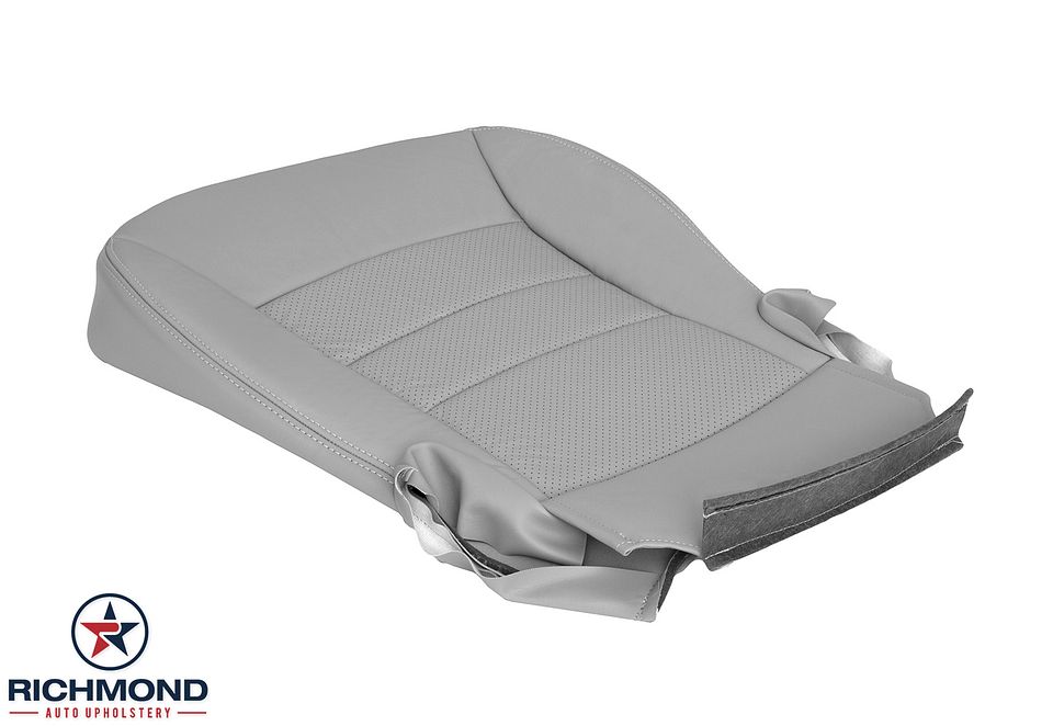 2005-2013-Chevy-Corvette-C6-Driver-Side-Bottom-Replacement-Leather-Seat-Cover-Gray-Perf-3