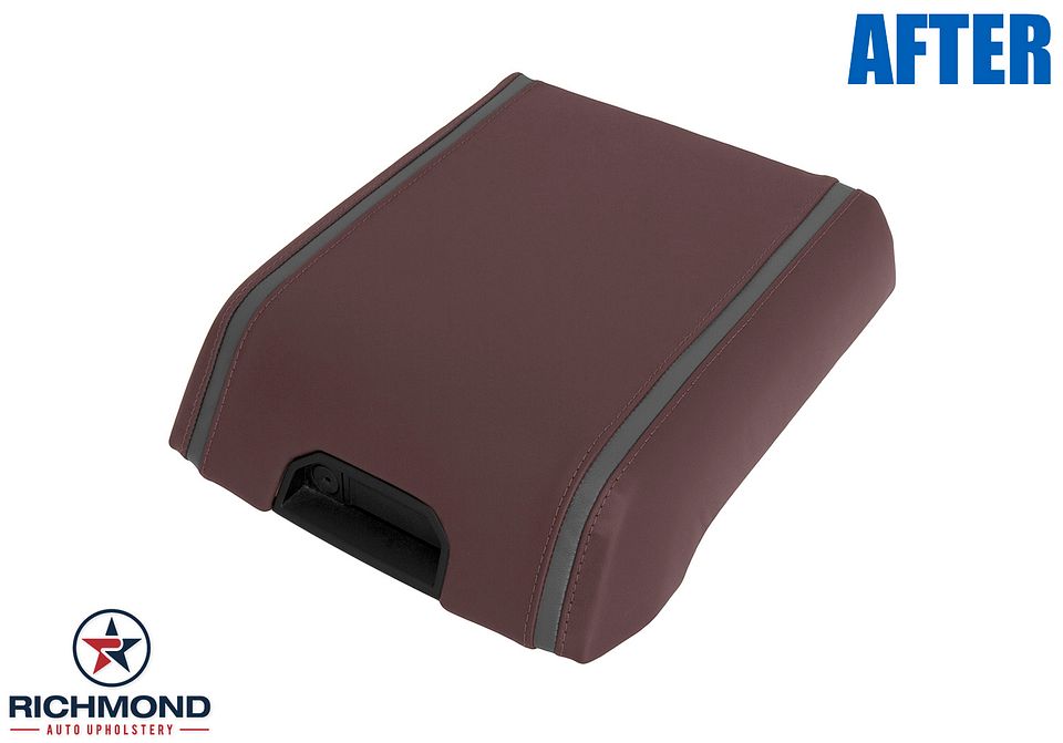 Eby-2018-2020-F150-2018-2022-Ford-F250-F350-F450-Platinum-Ed-Center-Console-Lid-Cover-Genuine-Leather-Cover-Marsala-Brown-3