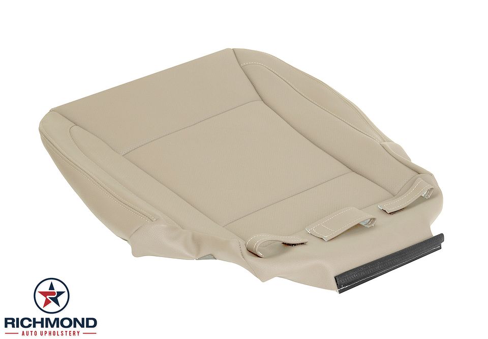 2009-2014-Hyundai-Genesis-Driver-Side-Bottom-Replacement-Leather-Seat-Cover-Cashmere-Tan-Perf-3