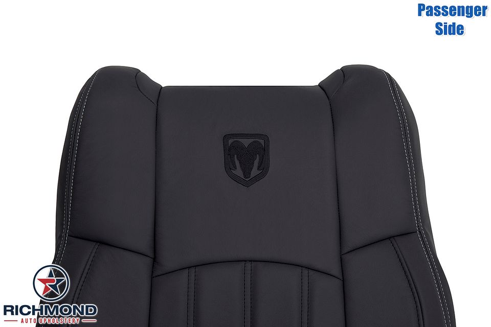 2009-2012-

Dodge-Ram-Laramie-Passenger-Side-LeanBack-Replacement-Leather-Seat-Cover-Dark-Gray--Dark-Slate-6