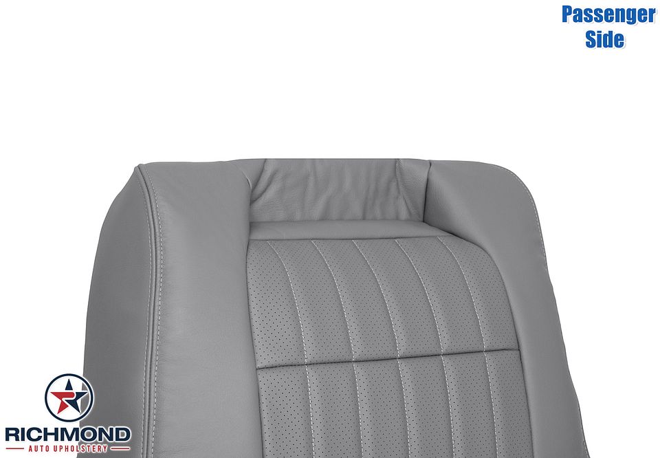 1994-1995-1996-Chevy-Impala-SS-Passenger-Side-LeanBack-Leather-Seat-Cover-Gray-Perf-5