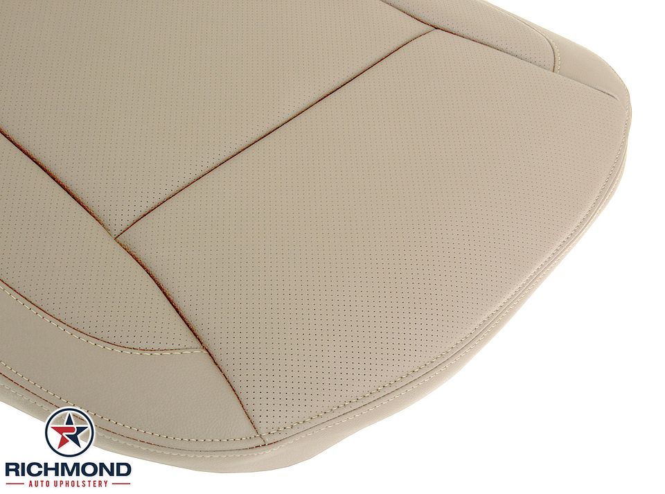 2009-2014-Hyundai-Genesis-Driver-Side-Bottom-Replacement-Leather-Seat-Cover-Cashmere-Tan-Perf-10