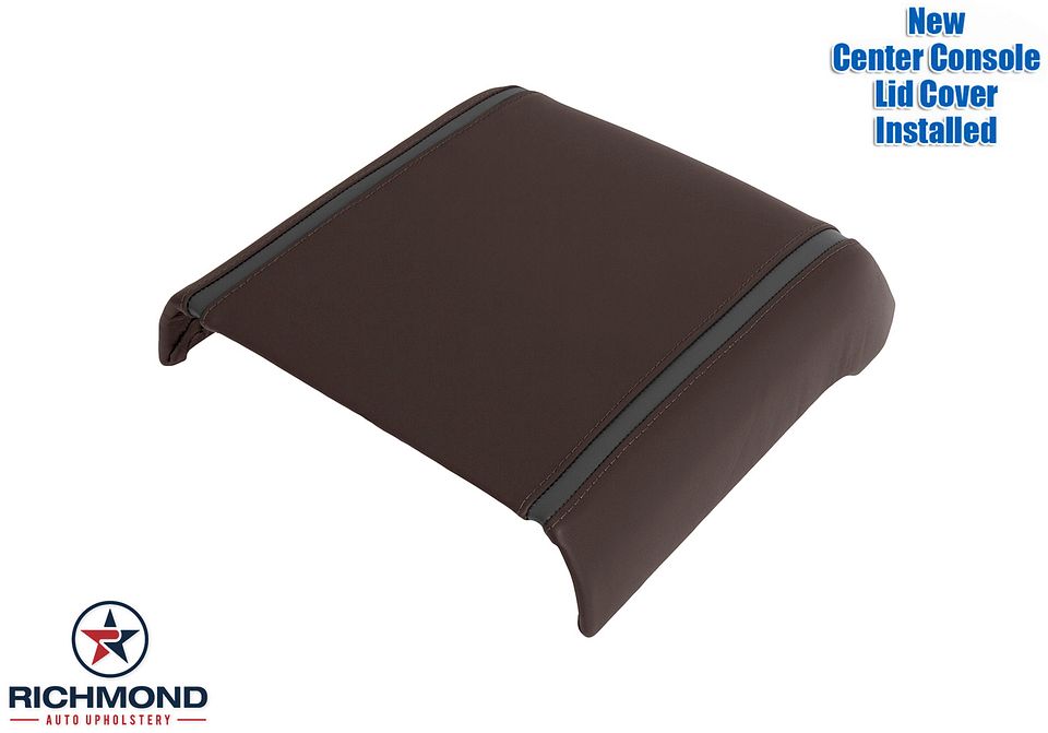 2015-2017-F150-

2017-Ford-F250-F350-F450-Platinum-Ed-Center-Console-Lid-Genuine-Leather-Cover-Brunello-Brown-Stitch-5