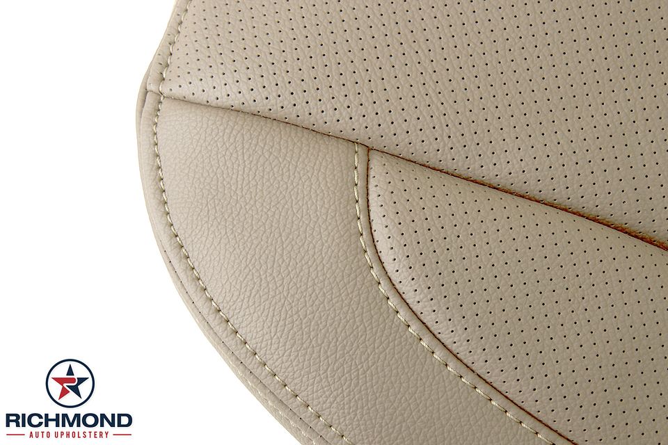 2009-2014-Hyundai-Genesis-Driver-Side-Bottom-Replacement-Leather-Seat-Cover-Cashmere-Tan-Perf-14