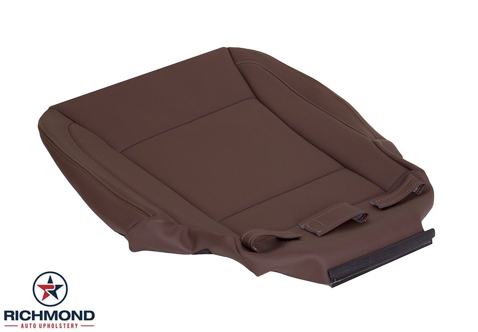 2009-2014-Hyundai-Genesis-Driver-Side-Bottom-Replacement-Leather-Seat-Cover-Saddle-Brown-Perf-3