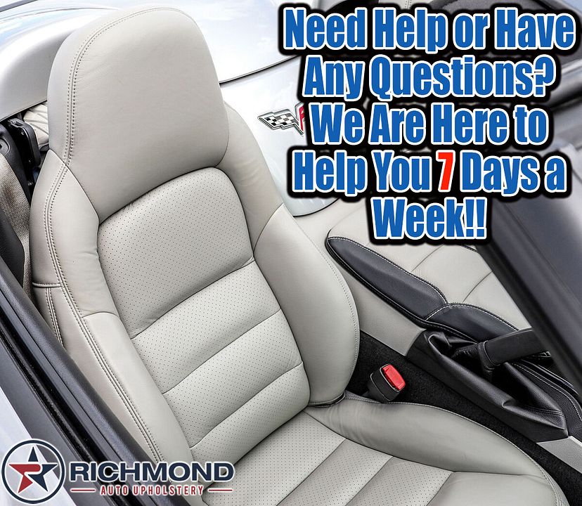 2005-2013-Chevy-Corvette-C6-Driver-Side-Bottom-Replacement-Leather-Seat-Cover-Gray-Perf-17