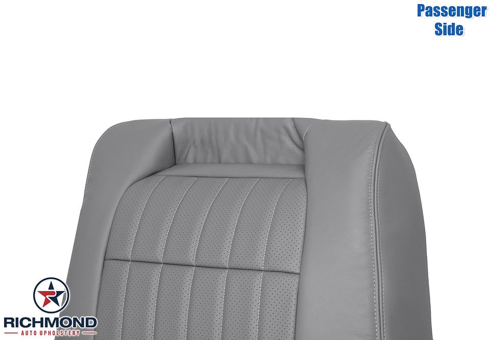 1994-1995-1996-Chevy-Impala-SS-Passenger-Side-LeanBack-Leather-Seat-Cover-Gray-Perf-7