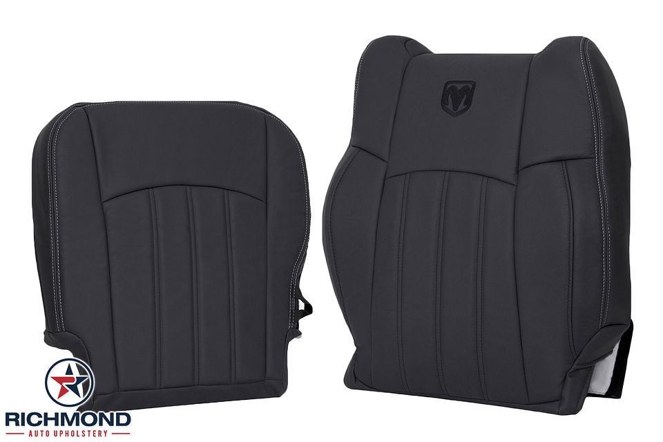 2009-2012-

Dodge-Ram-Laramie-Driver-Side-Bottom-LeanBack-Replacement-Leather-Seat-Cover-Dark-Gray--Dark-Slate-2