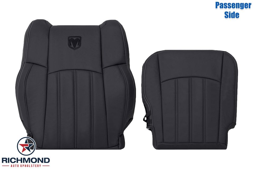 2009-2012-

Dodge-Ram-Laramie-Driver-Side-Passenger-LeanBack-Replacement-Leather-Seat-Cover-Dark-Gray--Dark-Slate-1