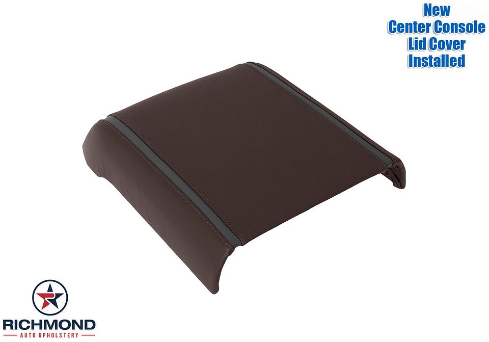2015-2017-F150-

2017-Ford-F250-F350-F450-Platinum-Ed-Center-Console-Lid-Genuine-Leather-Cover-Brunello-Brown-Stitch-7