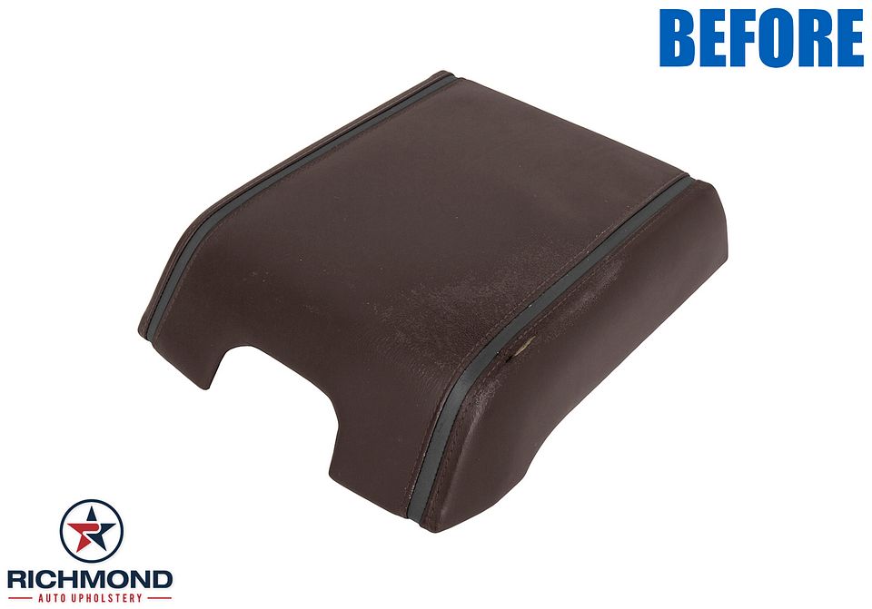 Eby-2015-2017-

F150-2017-Ford-F250-F350-F450-Platinum-Ed-Center-Console-Lid-Genuine-Leather-Cover-Brunello-Brown-Stitch-2