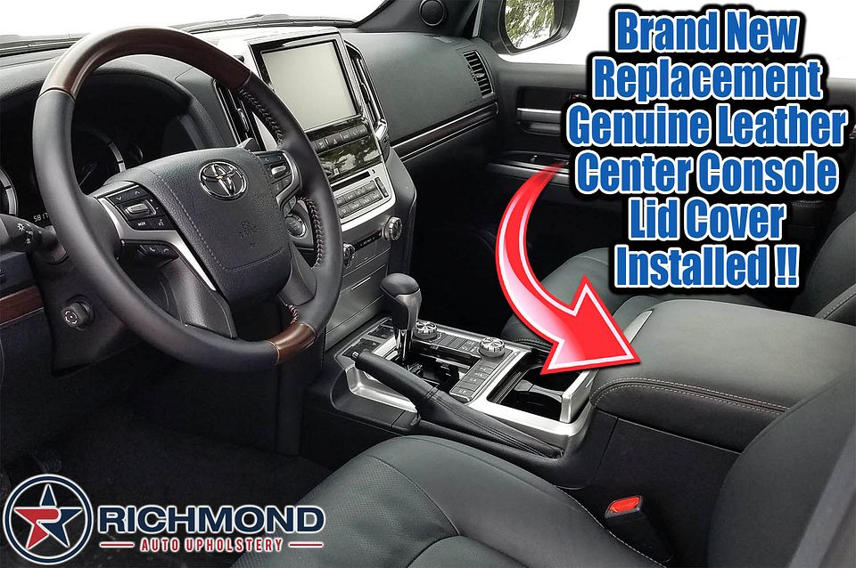 Genuine-Leather-08-15-16-21-Toyota-Landcruiser-Replacement-Genuine-Leather-Center-Console-Lid-Cover-Black-12
