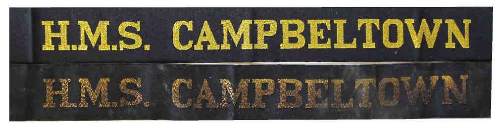 British ww2 Royal Navy Tallies - HMS Campbeltown