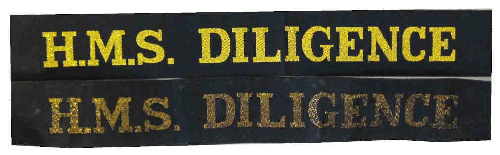 British ww2 Royal Navy Tallies - HMS Diligence
