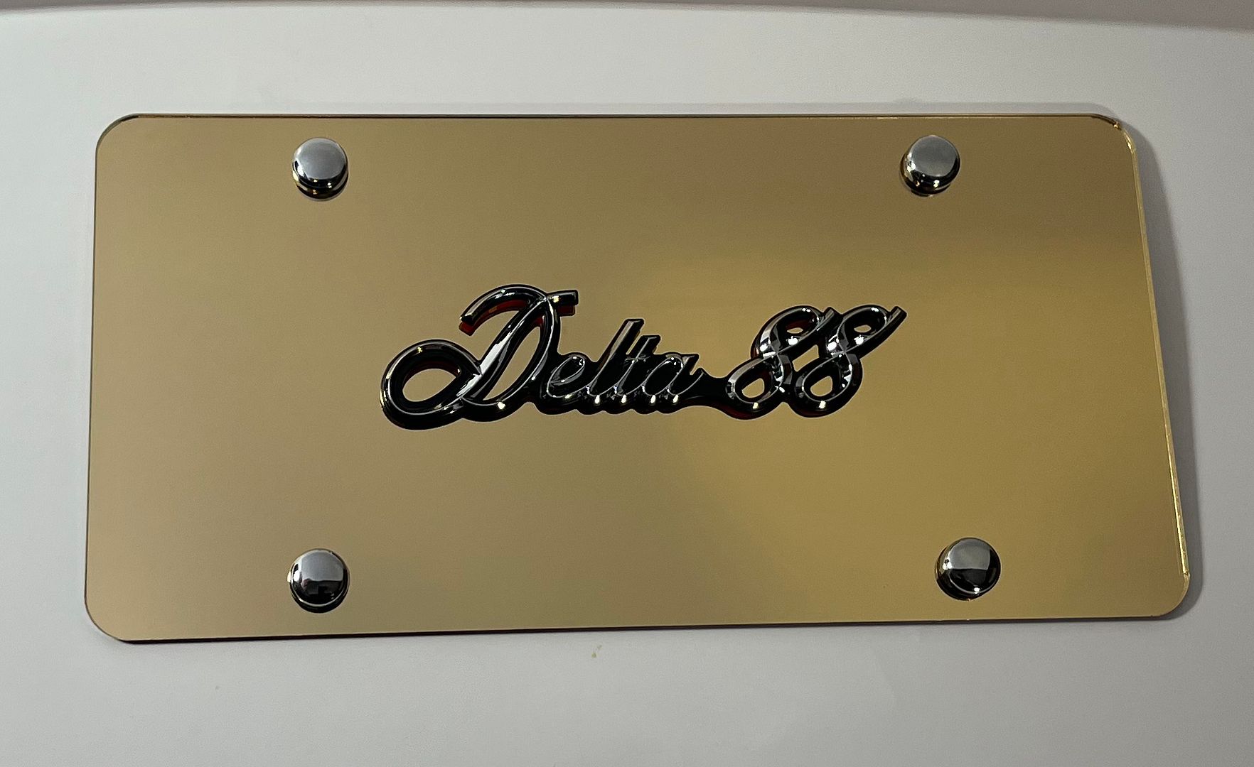 Olds Delta 88 Chrome Badge Gold License Plate Tag Emblem | eBay
