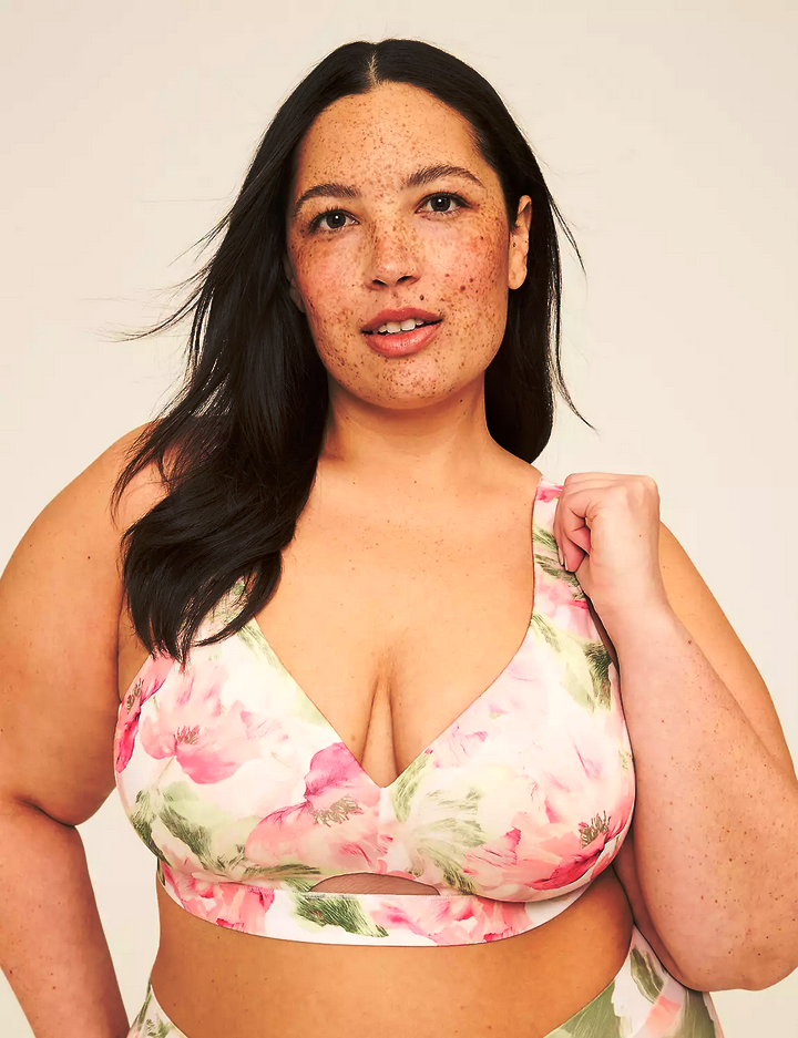 260210 LANE BRYANT FLORAL COMFORT BLISS LIGHTLY LINED NO-WIRE BRA