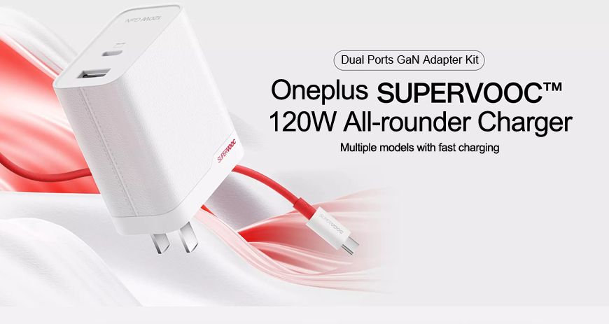 Original Oneplus 120W GaN Dual Port SuperVOOC Charger Oneplus13 12