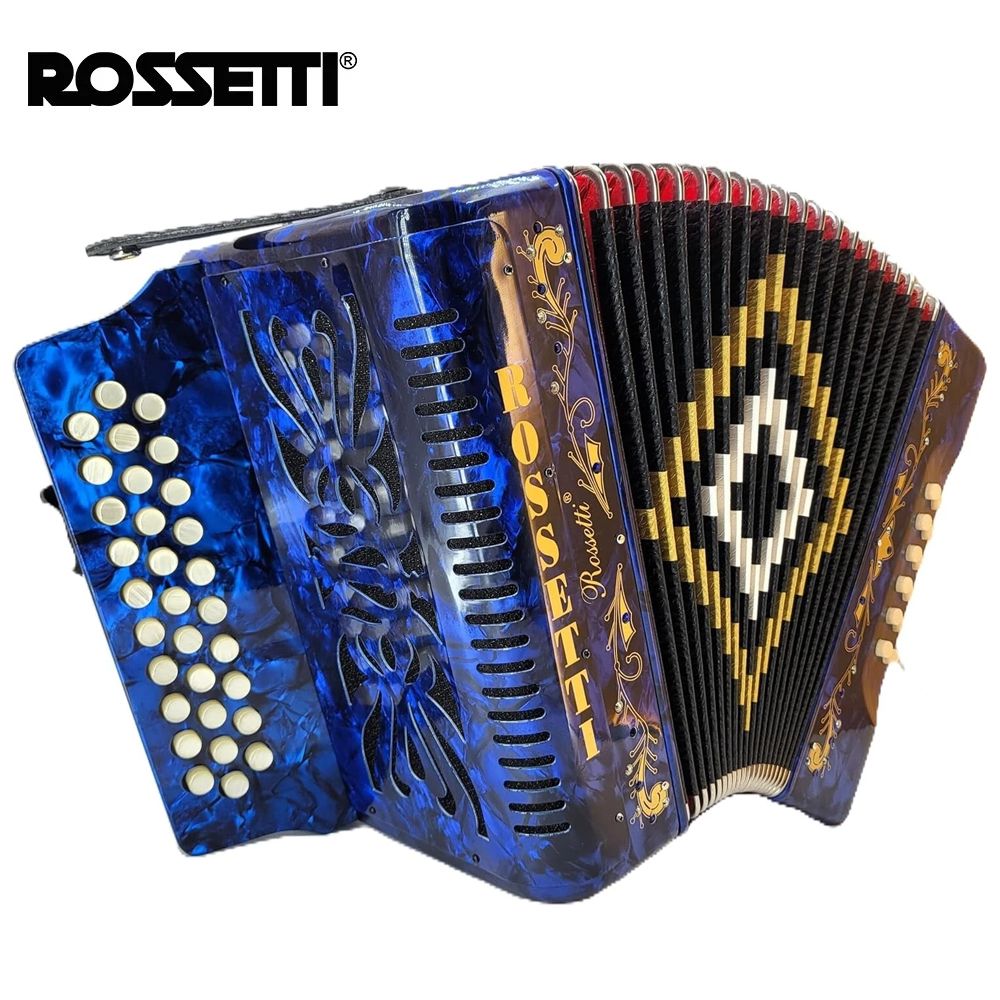 Rossetti 3112 GCF Sol 31 Button Diatonic Accordion - Blue w