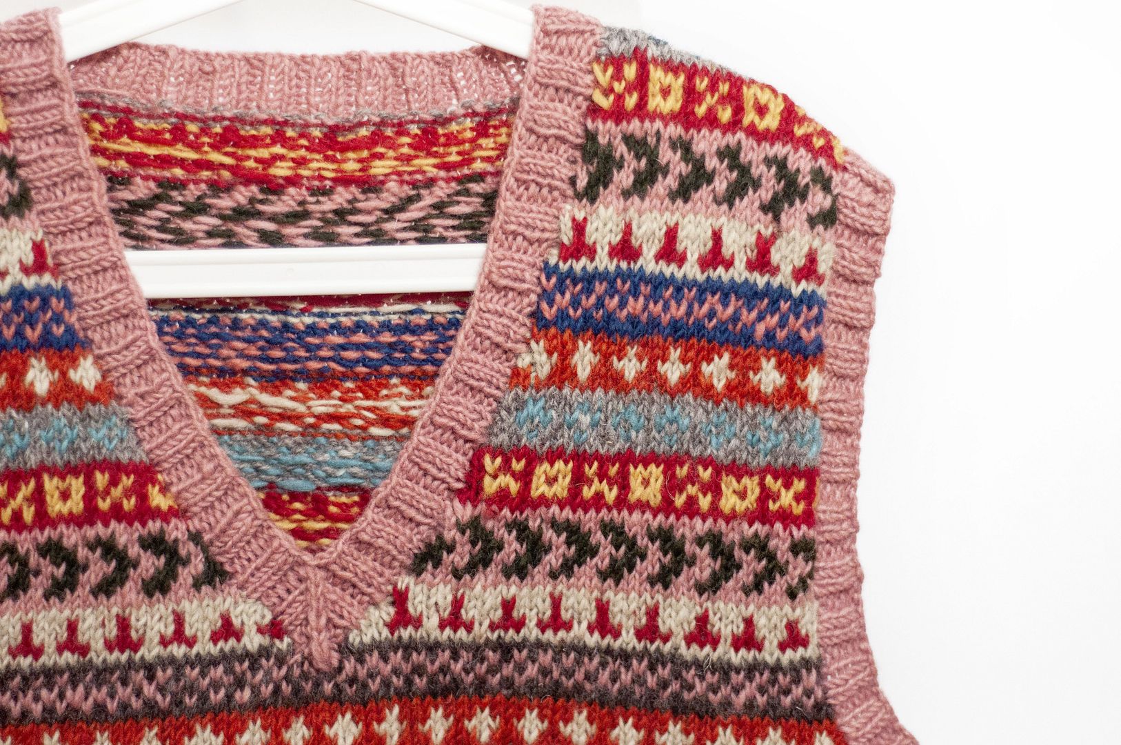Pure wool hand-knitted vest Bohemian style crochet vest