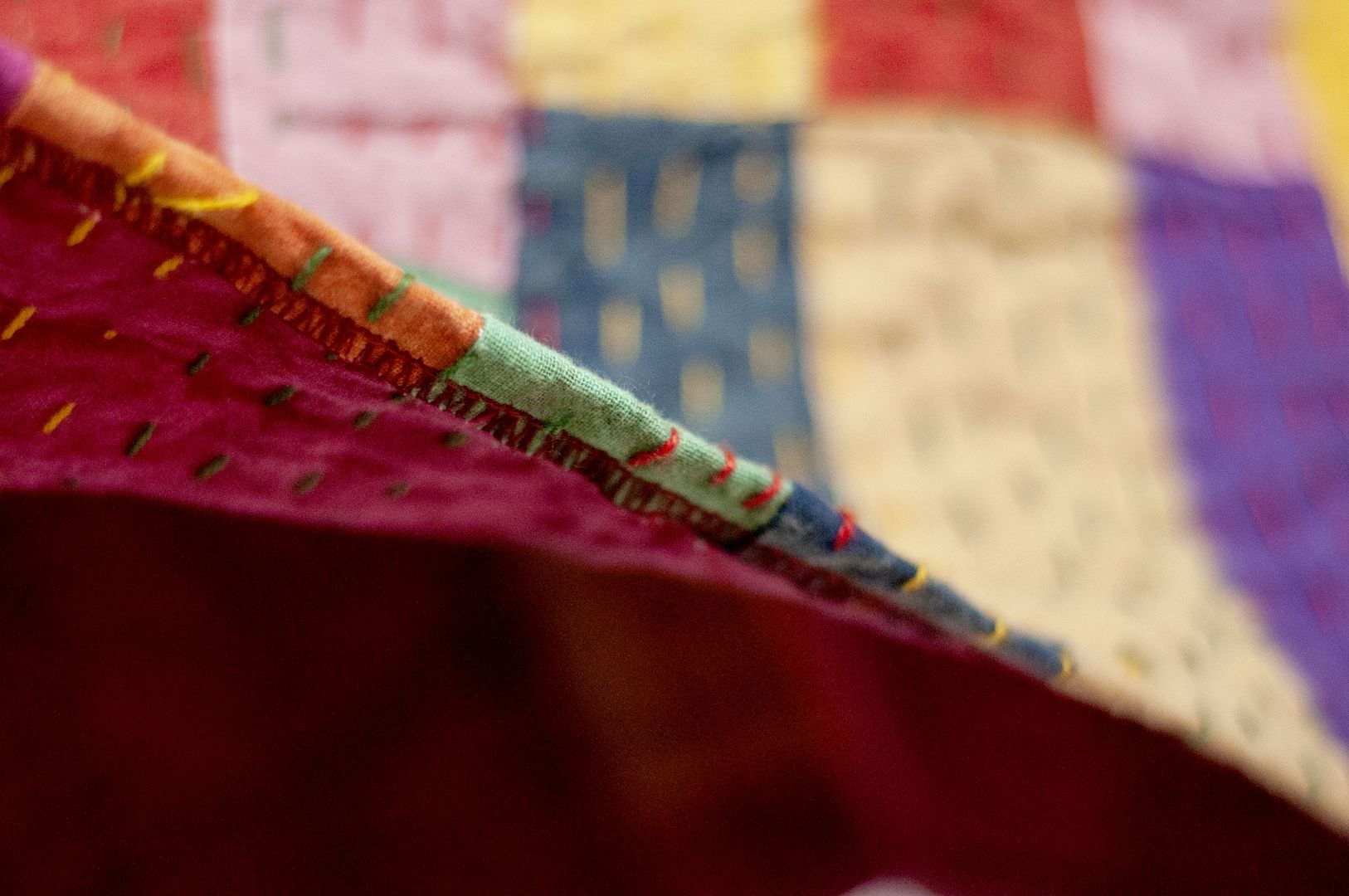 女裝 手工刺繡棉質外套 印度純棉 水洗拼接長袖拼布外套-彩色方塊 - 女裝外套/大衣 - 棉.麻 多色
