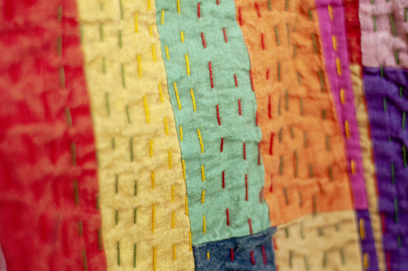 女裝 手工刺繡棉質外套 印度純棉 水洗拼接長袖拼布外套-彩色方塊 - 女裝外套/大衣 - 棉.麻 多色