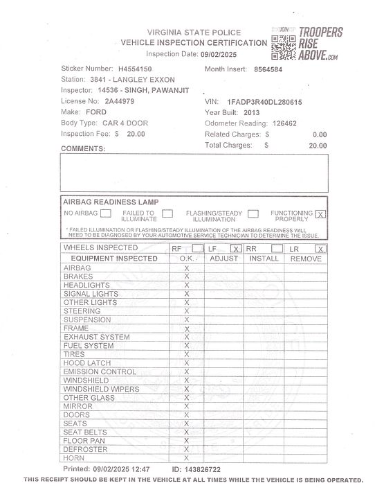 207Virginia inspection