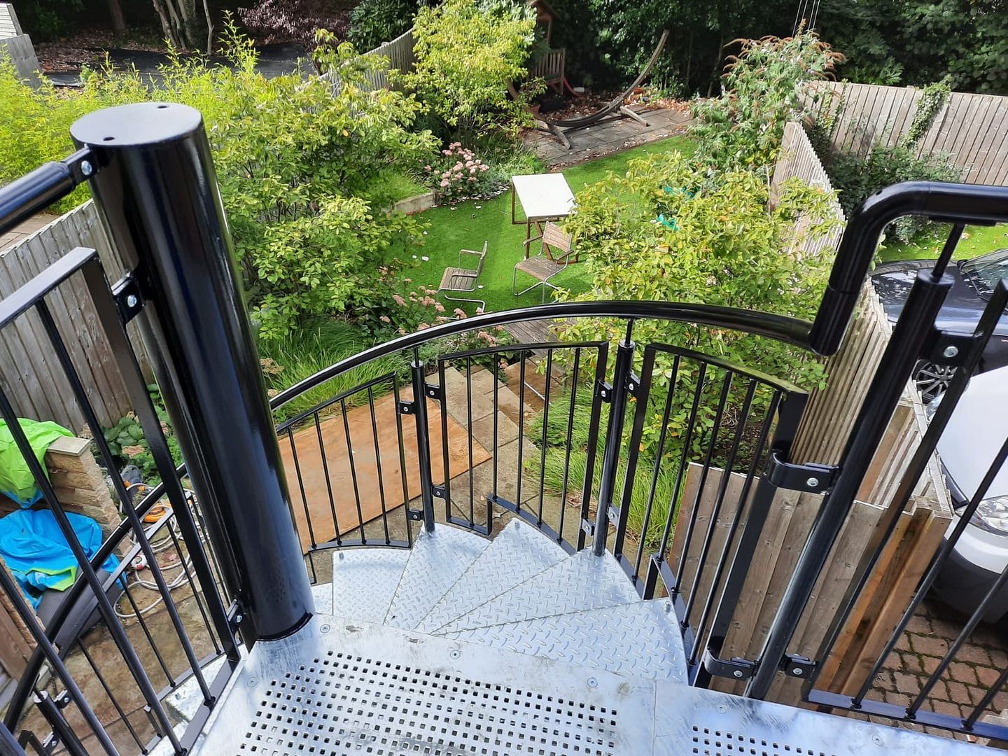 Balcony with Steel Spiral Staircace