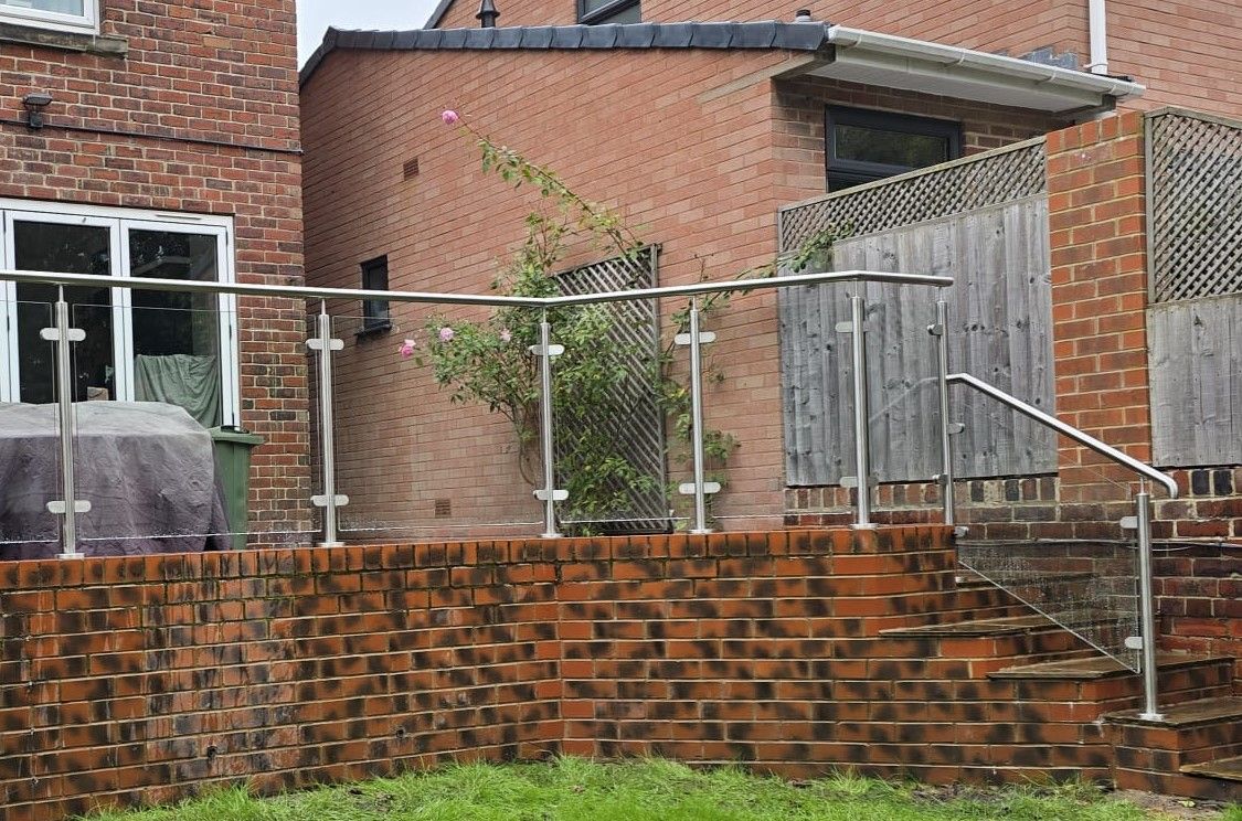 professional glass balustrade fitting to patio