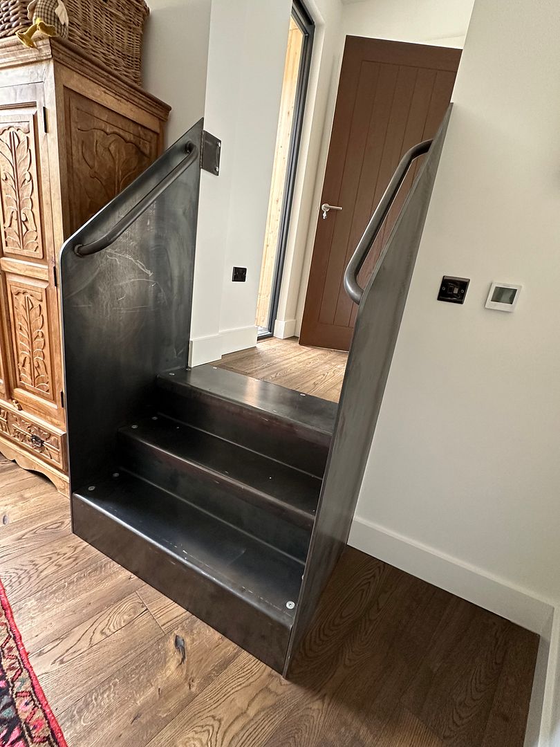 rustic internal metal industrial stair