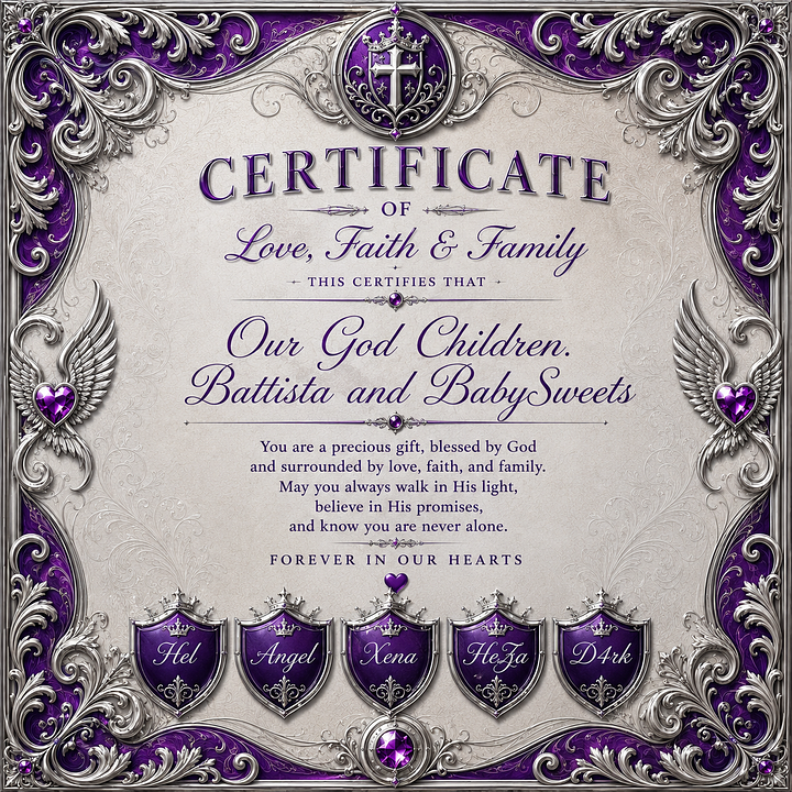 god children certificate in purple