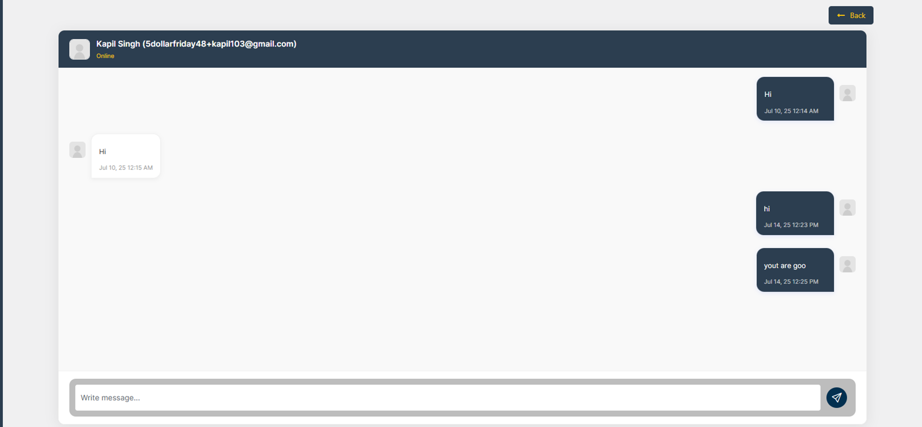 Chat screen