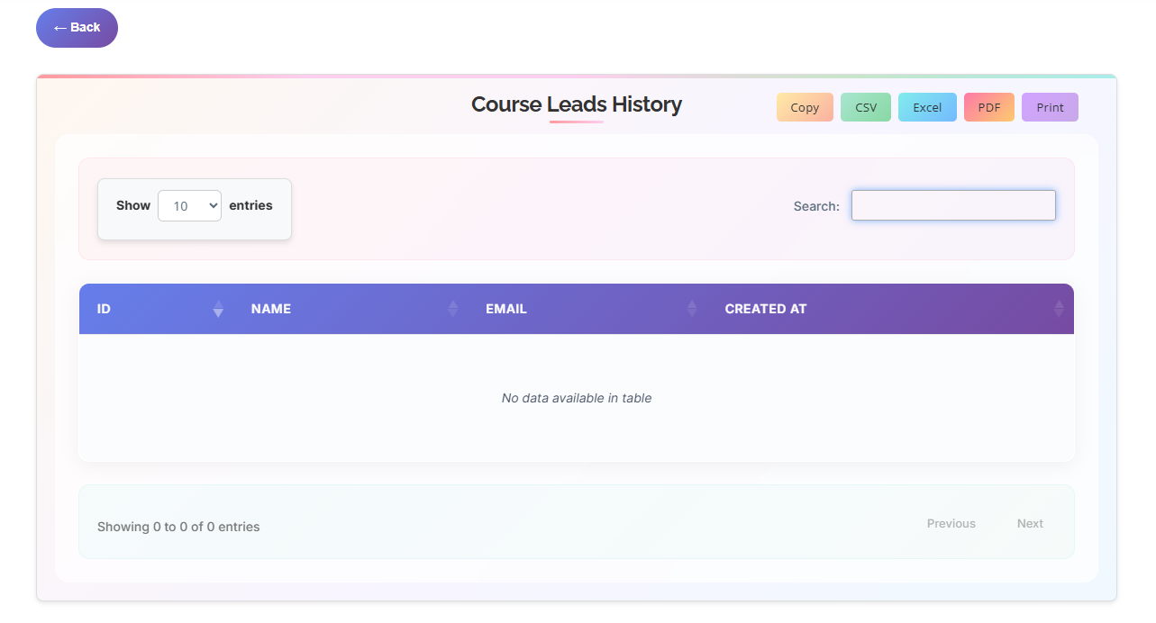 Leads Management Dashboard