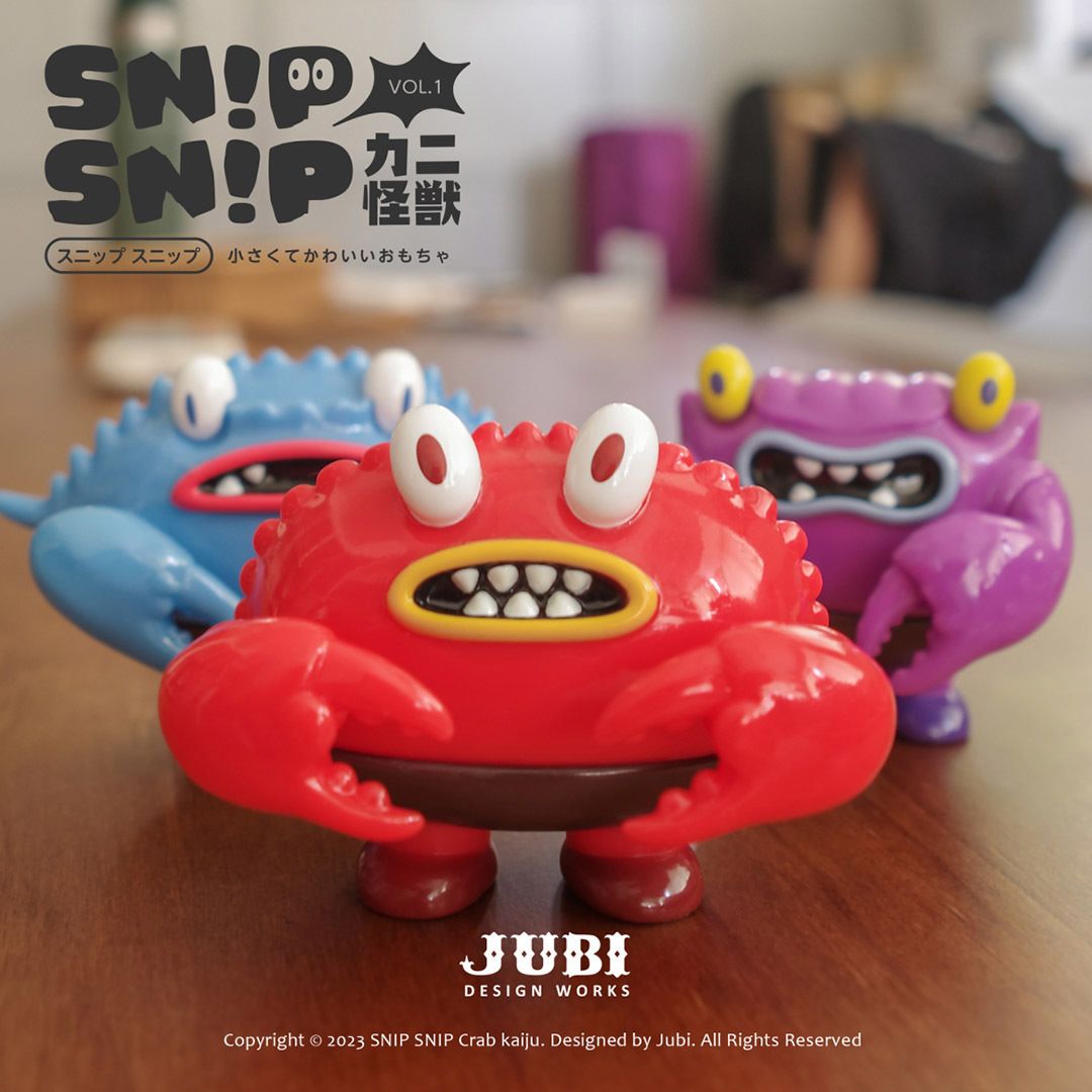 JUBI Snip Snip Crab Kaiju Set A with Brown Crab Blue Crab and Vampire Crab