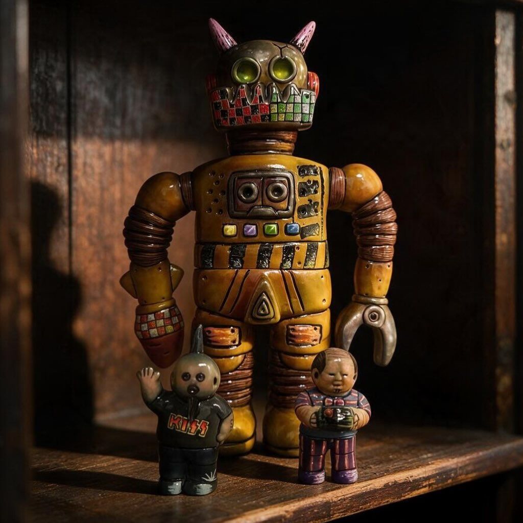 Rottennberzeker’s Rusty Killer Bucket custom PEACH with two small figures