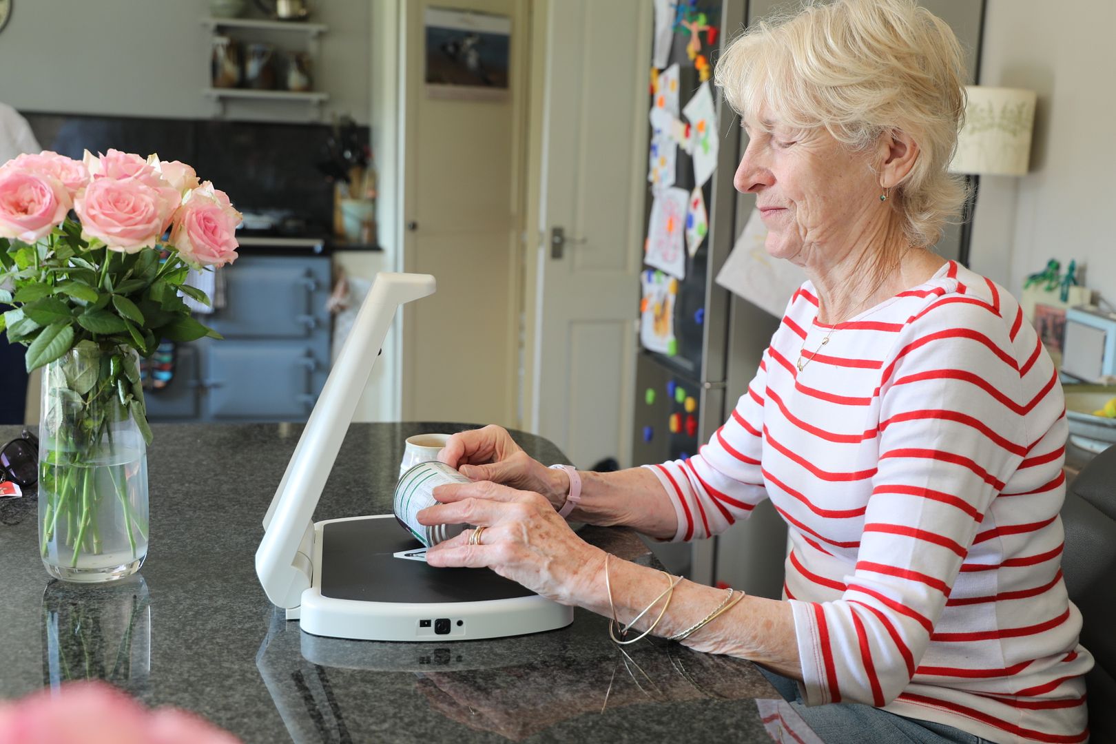 Blik op scherm met Zoomtext