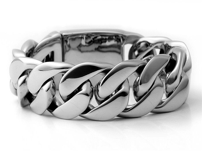 Argent Sens 316L Stainless Steel 25mm Cuban Curb Link Bracelet