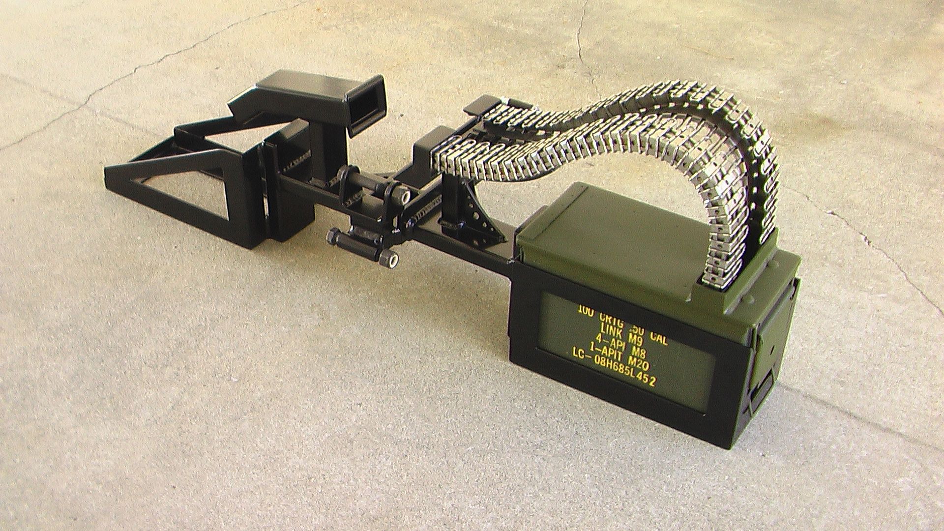 Custom M2HB M3 Tripod Adapter with Flexible Feed Chute-img-0
