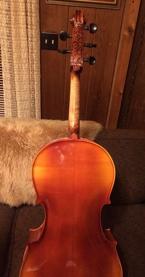 Oliver 5-string Cello Piccolo back view.