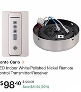 Monte Carlo Indoor White Polished Nickel Remote Control with transmitter reciever 98.40 each I have 50 available