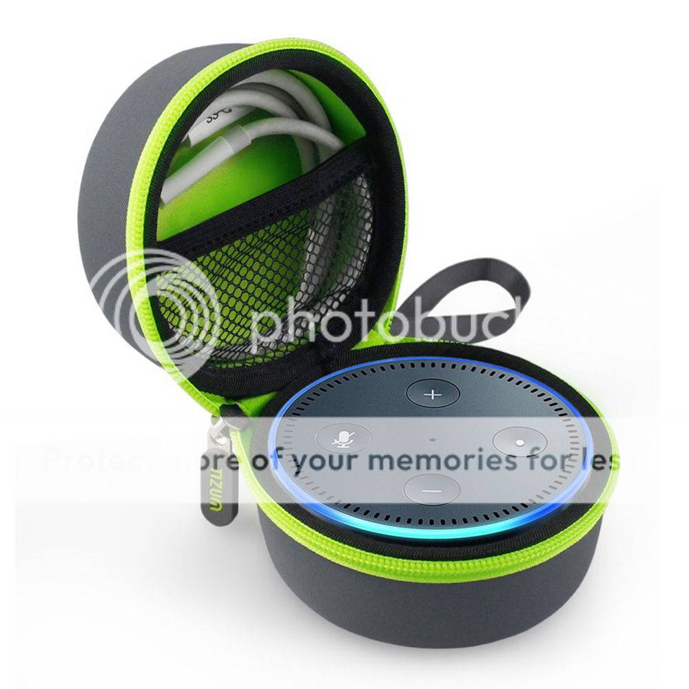 Custom Small round Speaker Case with green velvet lining