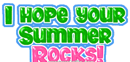 500 ANIMATED TRANSPARENT GREEN/PINK I HOPE YOUR SUMMER ROCK'S BANNER