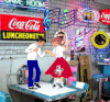 100 ANIMATED 50'S ERA COUPLE DANCING IN MALT SHOP TABLE