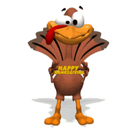 200 ANIMATED TURKEY SHOWING HAPPY THANKSGIVING