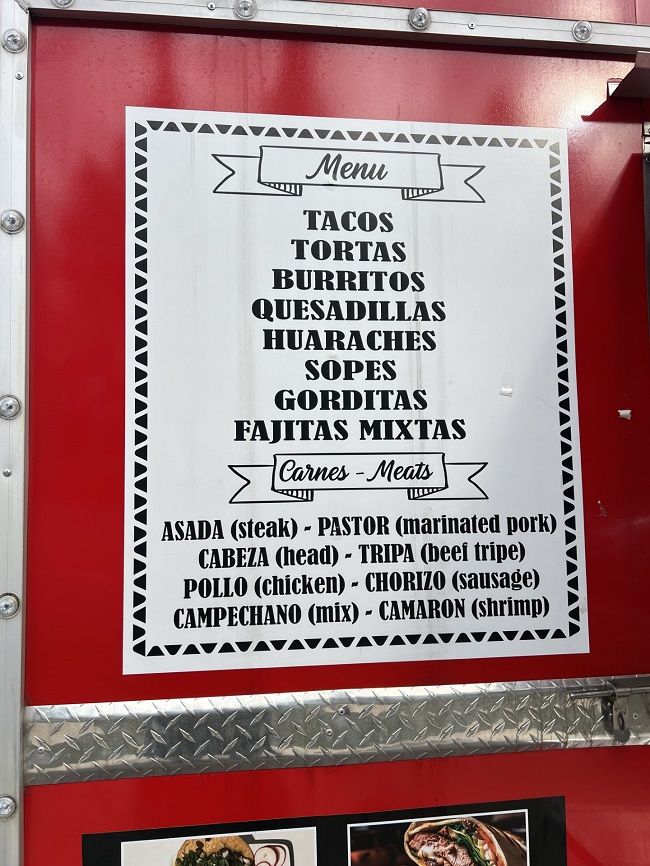 El Jefe Food Truck Menu Board