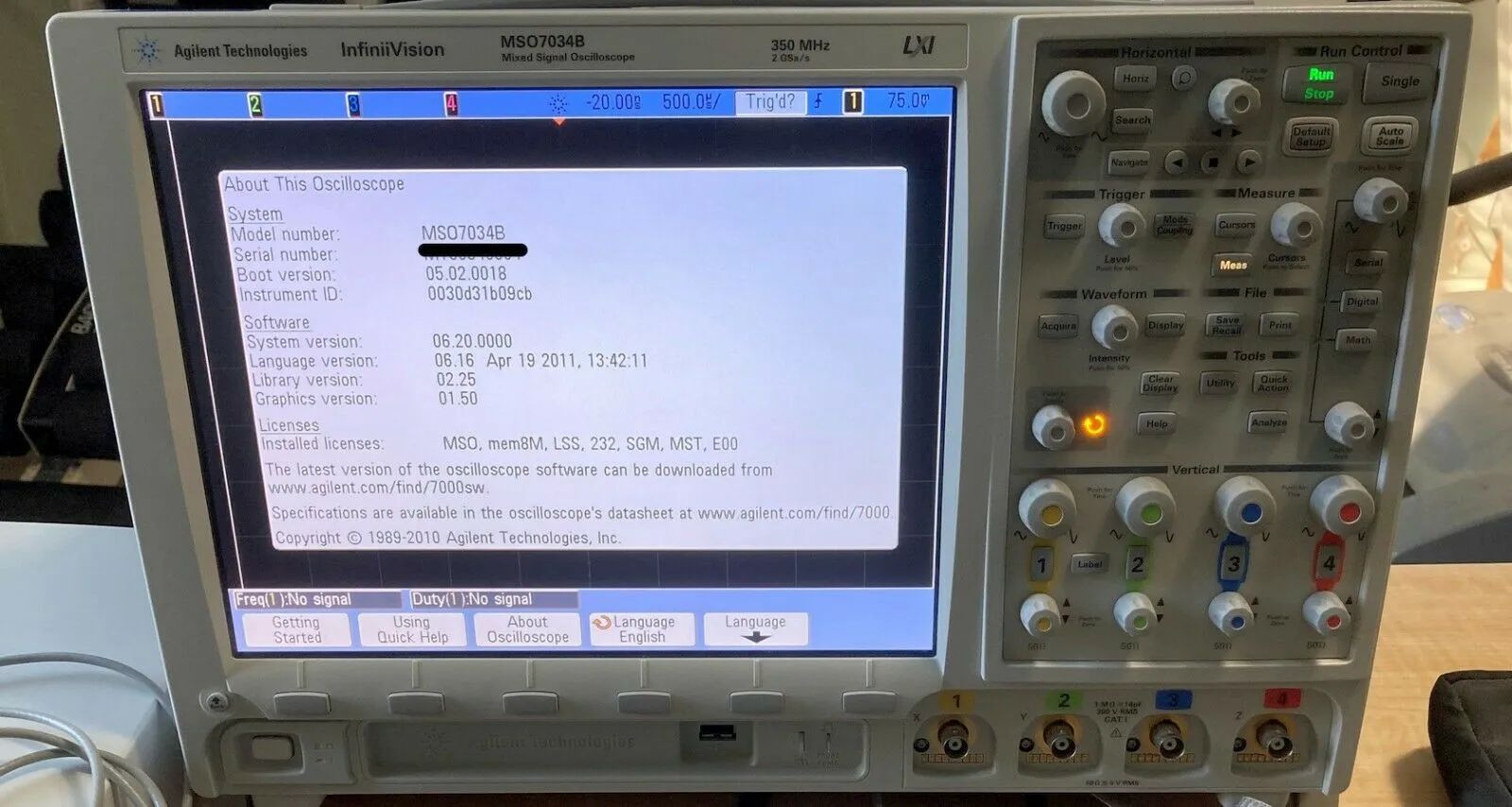 Agilent MSO7034B oscilloscope